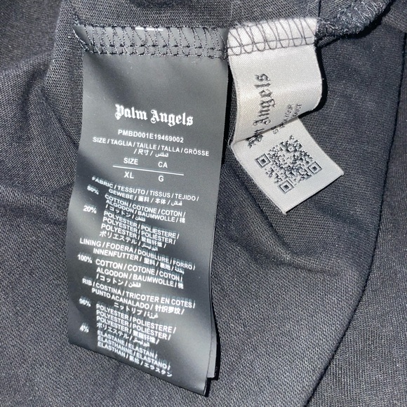 Black / White Palm Angels embroidered logo slim t-shirt - Picture 7 of 8